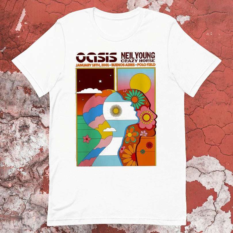 Oasis And Neil Young Live At Polo Field Buenos Aires On January 18 2001 Psychedelic Tshirts