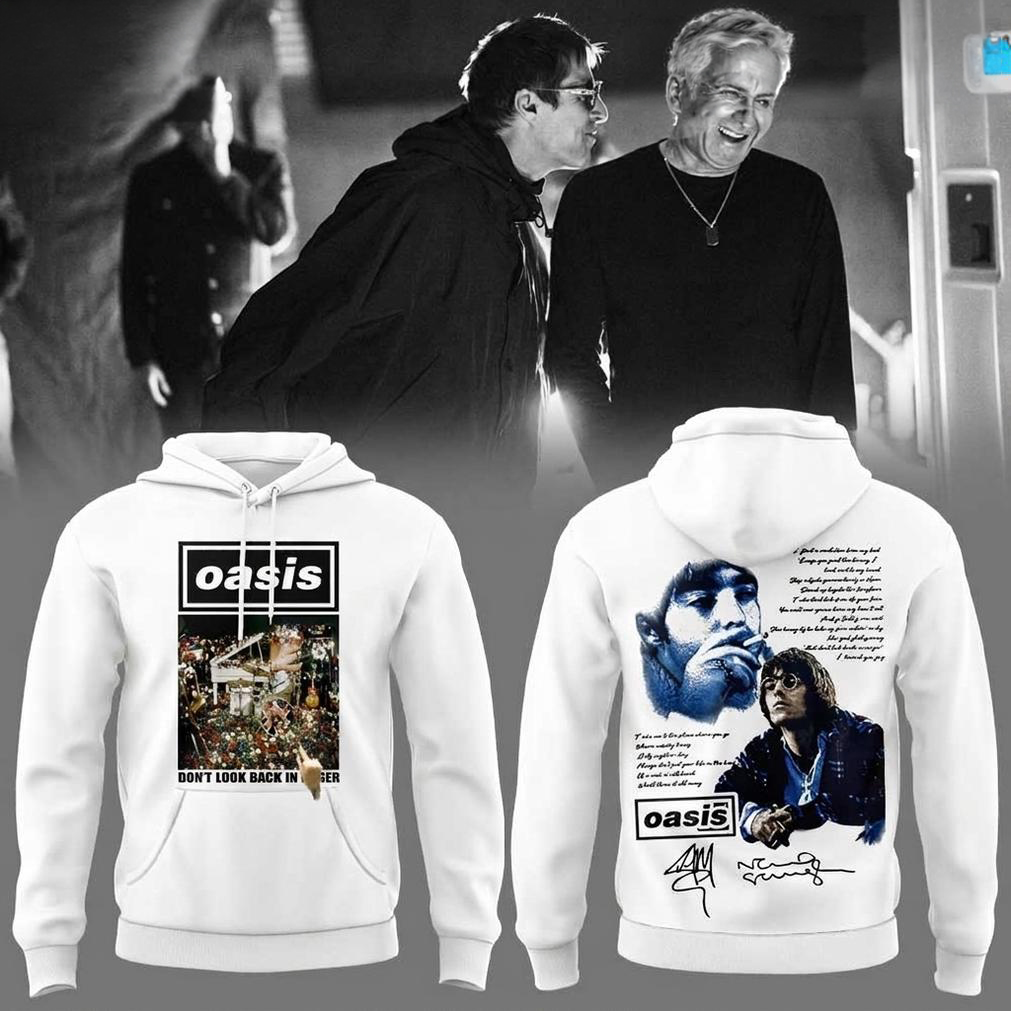 Oasis Dont Look Back in Anger White Hoodie
