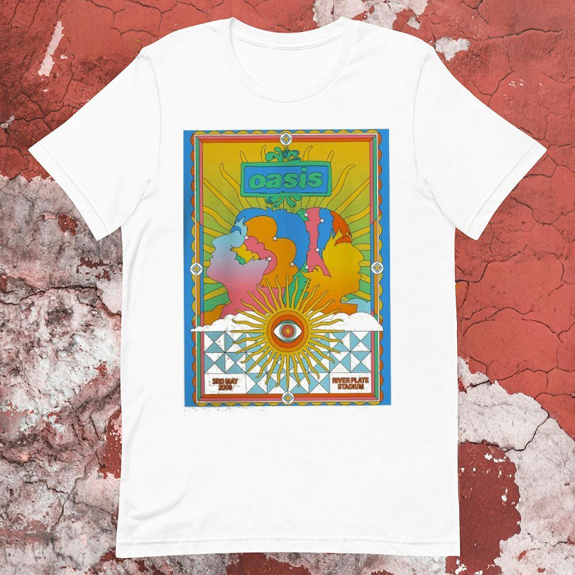 Oasis Live At River Plate Stadium Buenos Aires On May 3 2009 Psychedelic Music Memorabilia Tshirts
