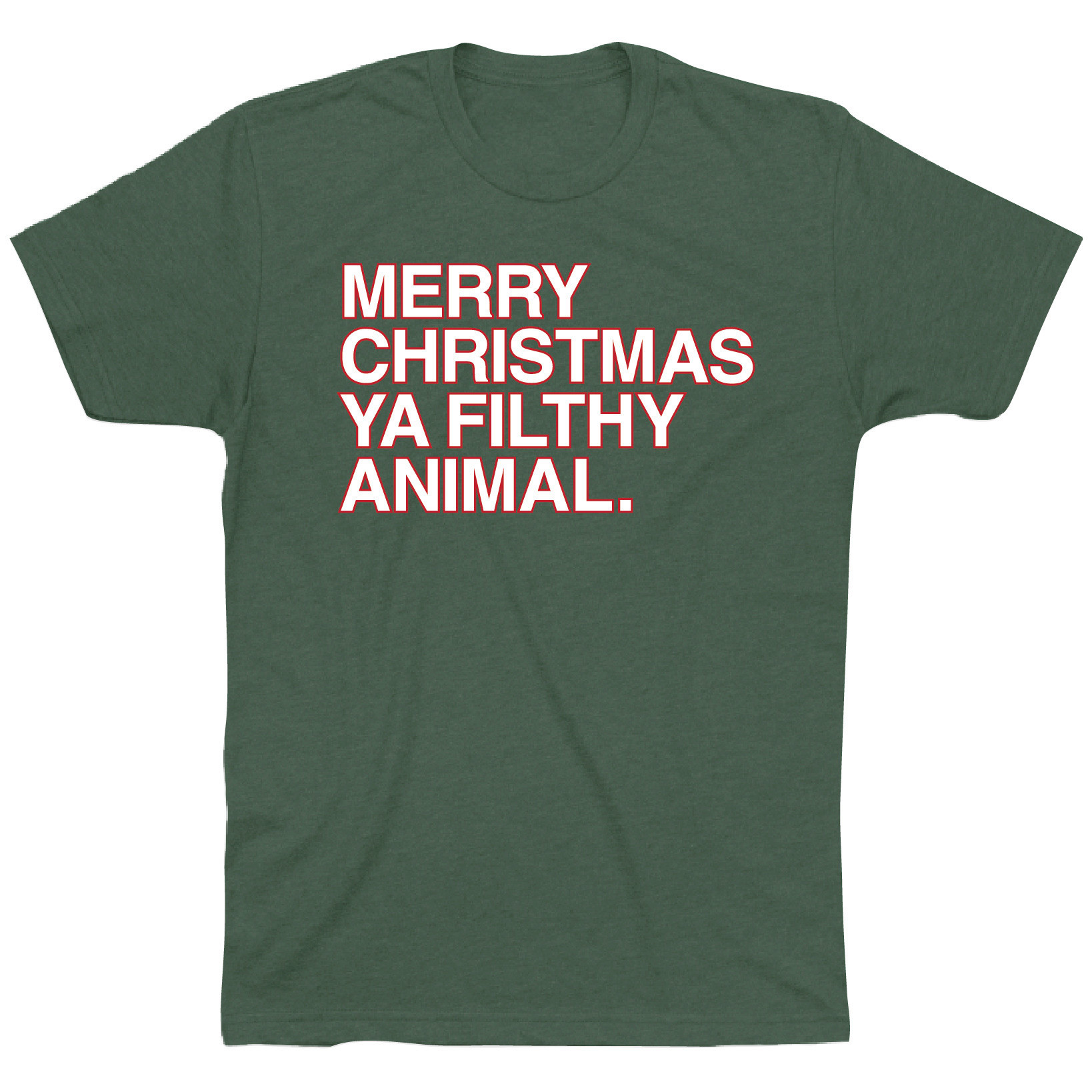 OBVIOUS SHIRTS Merch Merry Christmas Ya Filthy Animal T-Shirt Christmas Gifts For Father