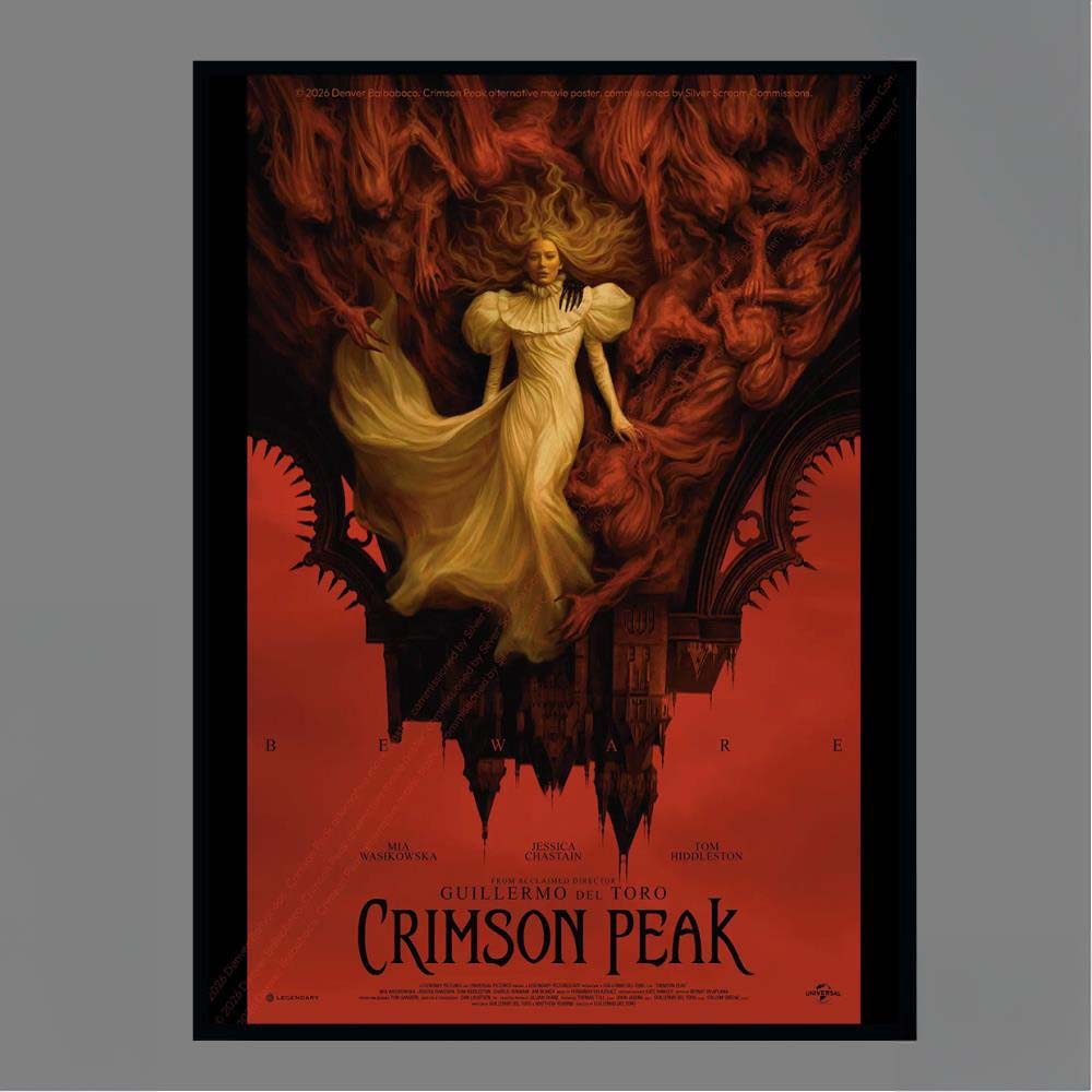 Official Crimson Peak Guillermo Del Toro Mia Wasikowska Jessica Chastain Tom Hiddleston Alternative Movie Poster