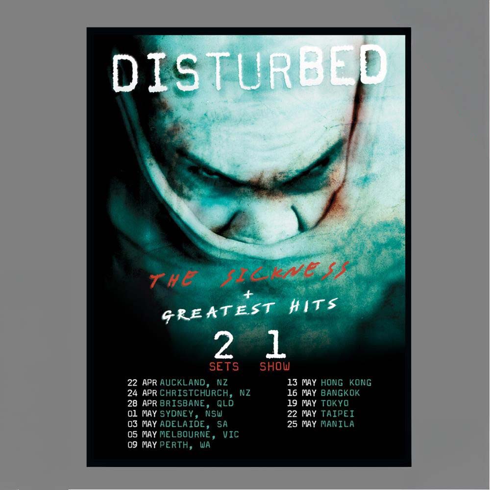 Official Disturbed The Sickness Greatest Hits Tour Poster