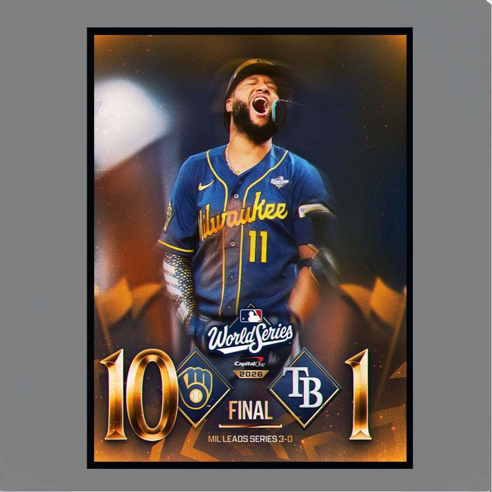 Official Milwaukee Brewers vs Tampa Bay Rays World Series Final Score 101 October 2026 Poster