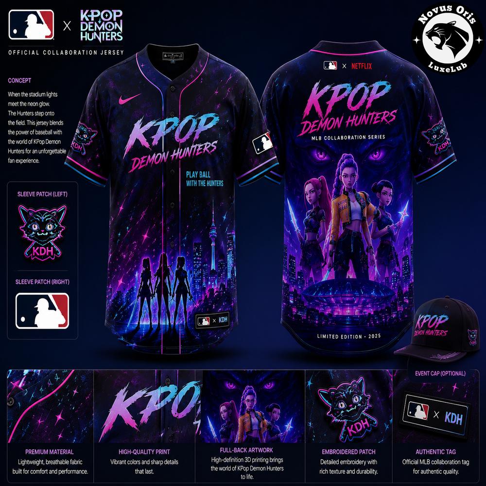 Official Netflix KPop Demon Hunters MLB Baseball Jersey 1 - Unicasport Official Netflix KPop Demon Hunters MLB Baseball Jersey