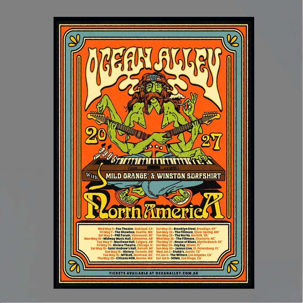 Official Ocean Alley With Mild Orange Winston Surfshirt North America Tour 2027 Concert Poster