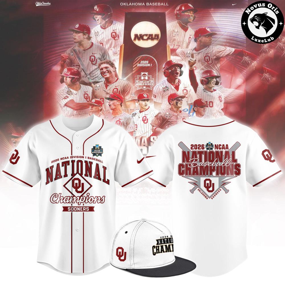 Official Oklahoma Sooners 2026 MCWS National Champions Jersey 1 - Unicasport Official Oklahoma Sooners 2026 MCWS National Champions Jersey