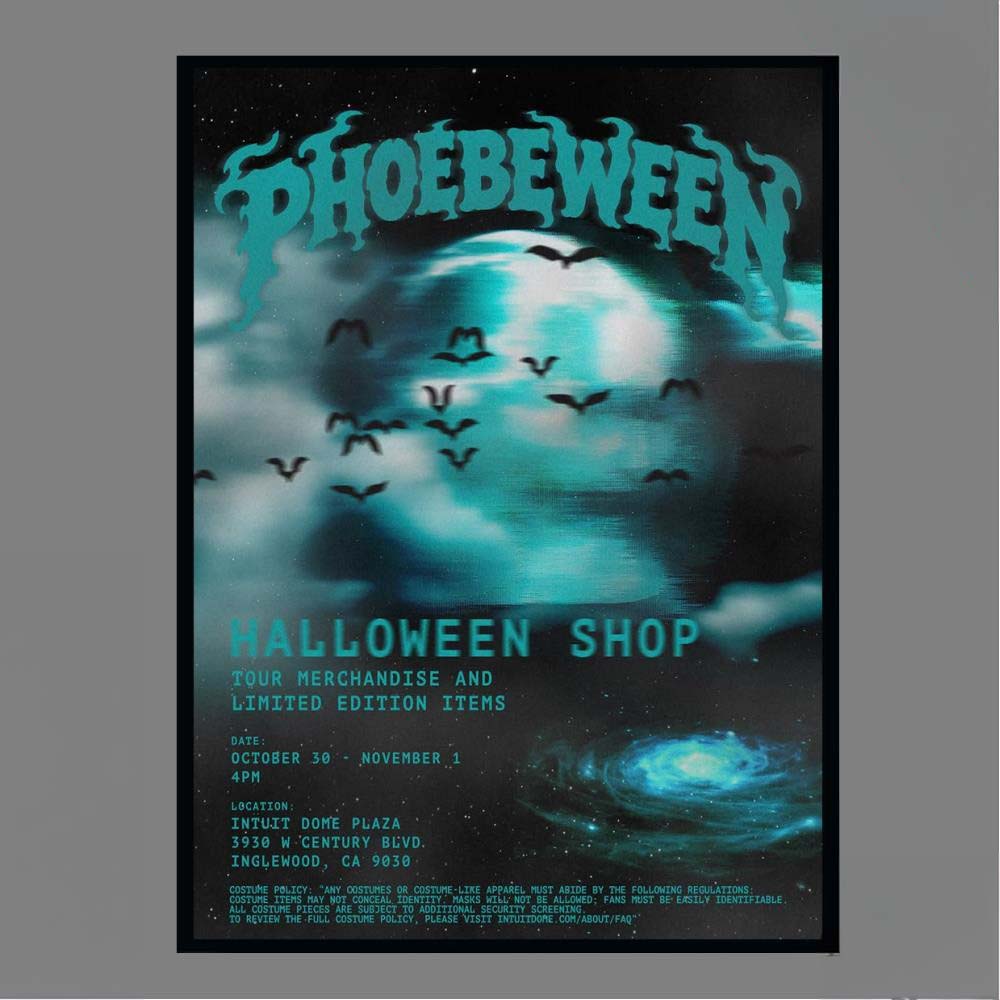 Official Phoebe Bridgers Phoebeween Halloween Shop Intuit Dome Plaza October 30 November 1 Poster