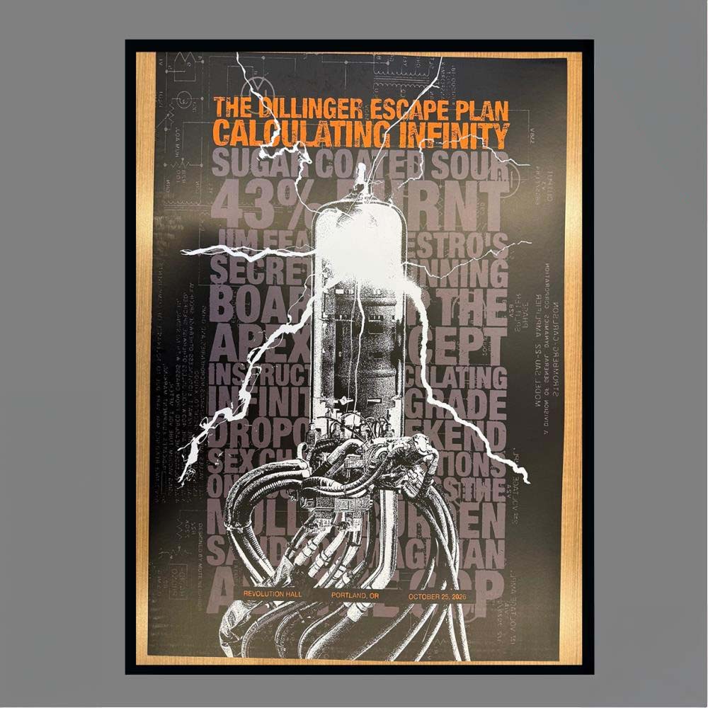Official The Dillinger Escape Plan Calculating Infinity Portland OR Revolution Hall October 25 2026 Concert Poster