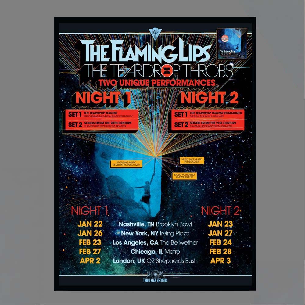 Official The Flaming Lips The Teardrop Throbs Tour Poster