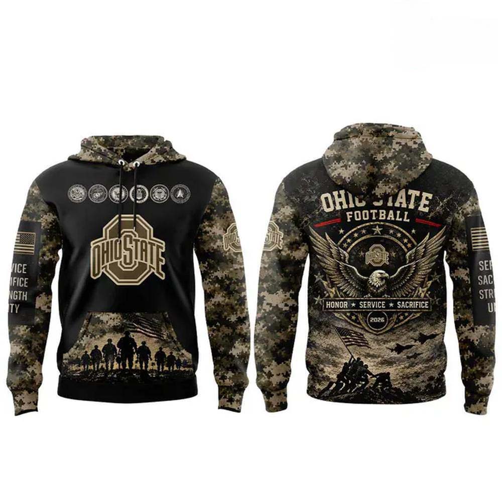 Ohio State Buckeyes Military Appreciation 2026 Pullover Hoodie - Image 2