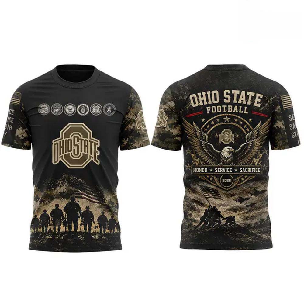 Ohio State Buckeyes Military Appreciation 2026 T-Shirt back view