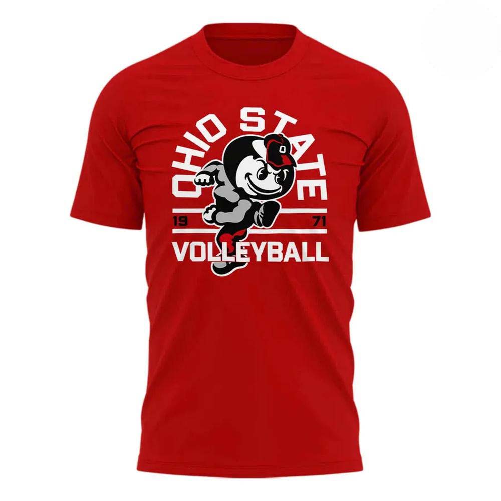 Ohio State Buckeyes Volleyball 2026 Red T-Shirt back view