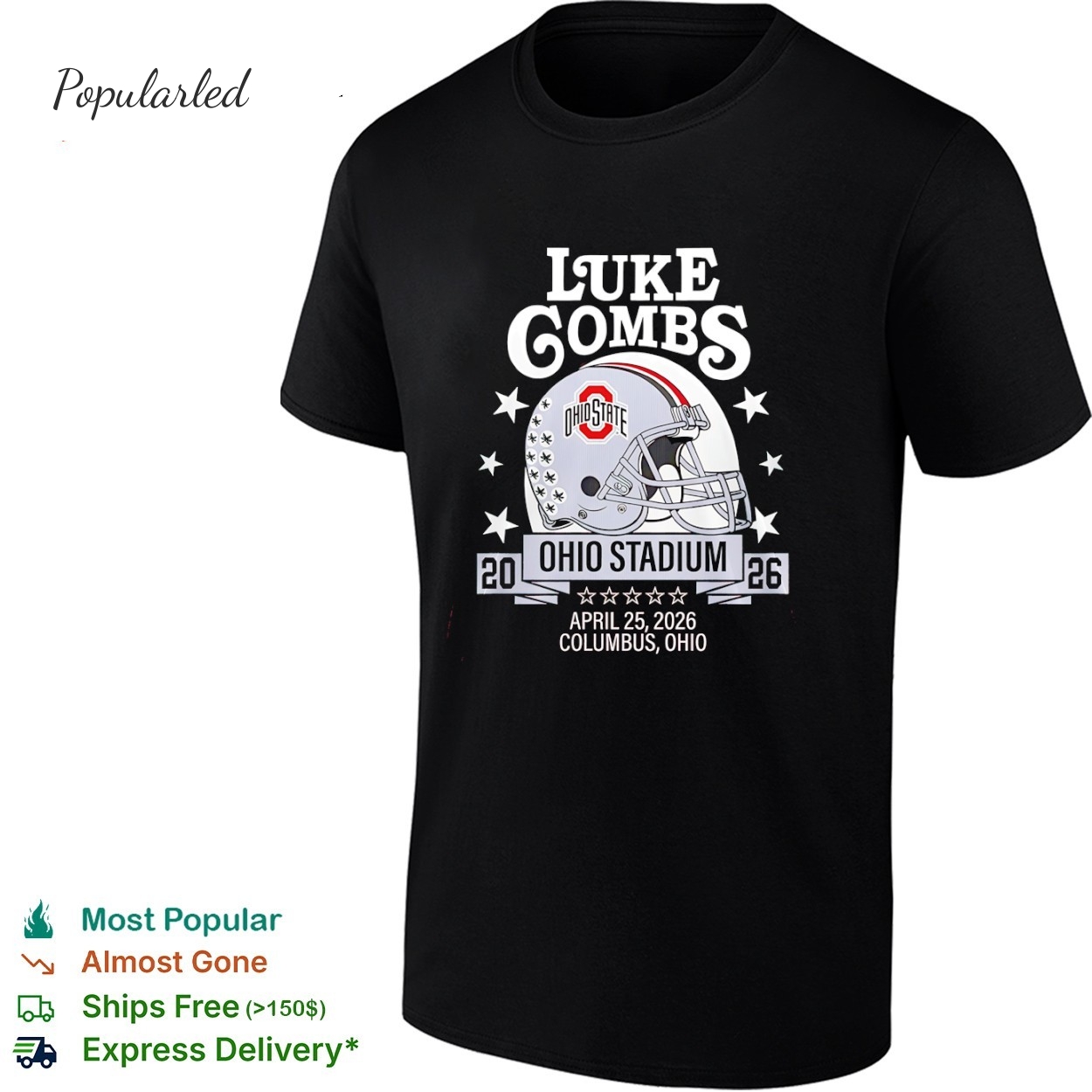 Ohio State Buckeyes x Luke Combs Saturday Night Tour 2026 big helmet shirt