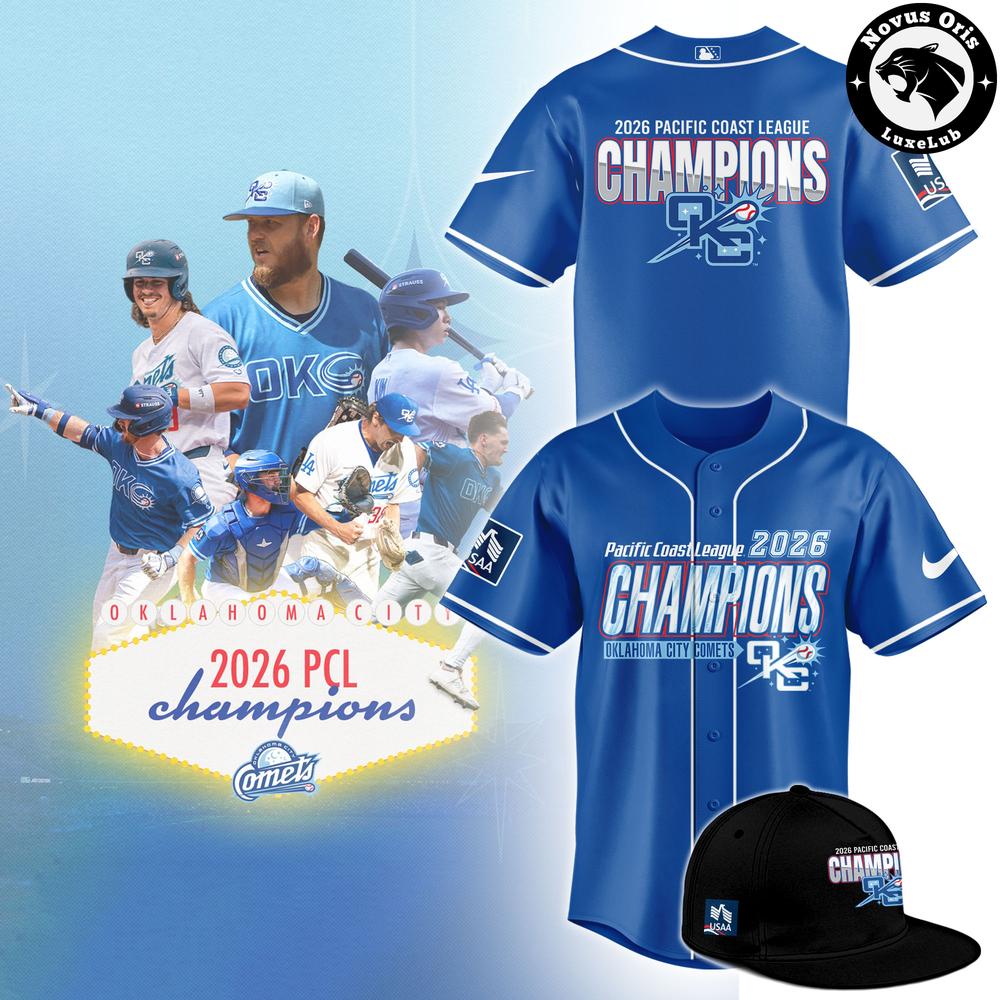 Oklahoma City Comets Pacific Coast League Champions 2026 Baseball Jersey 1 - Unicasport Oklahoma City Comets Pacific Coast League Champions 2026 Baseball Jersey