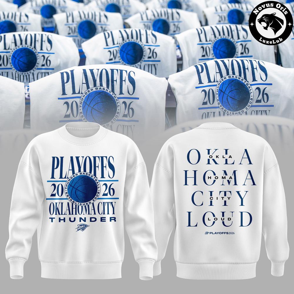 Oklahoma City Thunder 2026 NBA Playoffs Crewneck Sweatshirt 1 - Unicasport Oklahoma City Thunder 2026 NBA Playoffs Crewneck Sweatshirt