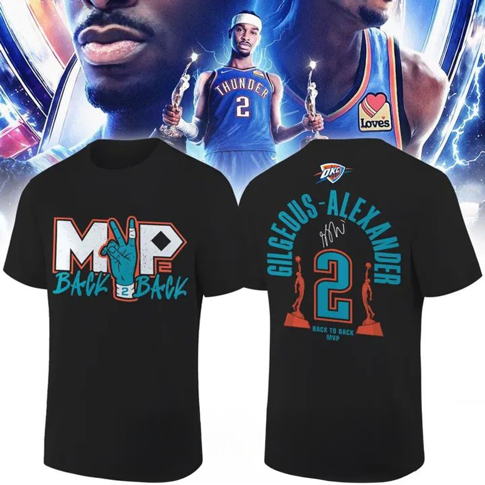 Oklahoma City Thunder Shai GilgeousAlexander 2026 NBA MVP Black Shirt