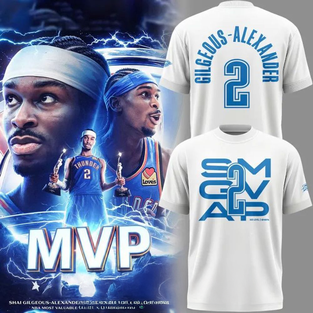 Oklahoma City Thunder Shai GilgeousAlexander 2026 NBA MVP White Shirt
