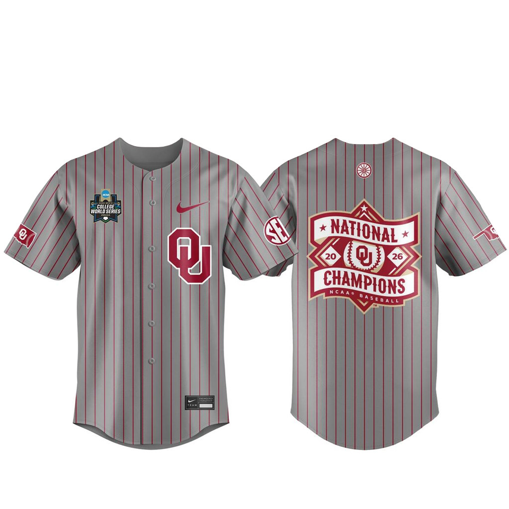 Oklahoma Sooners 2026 CWS Baseball National Champions Baseball Jersey