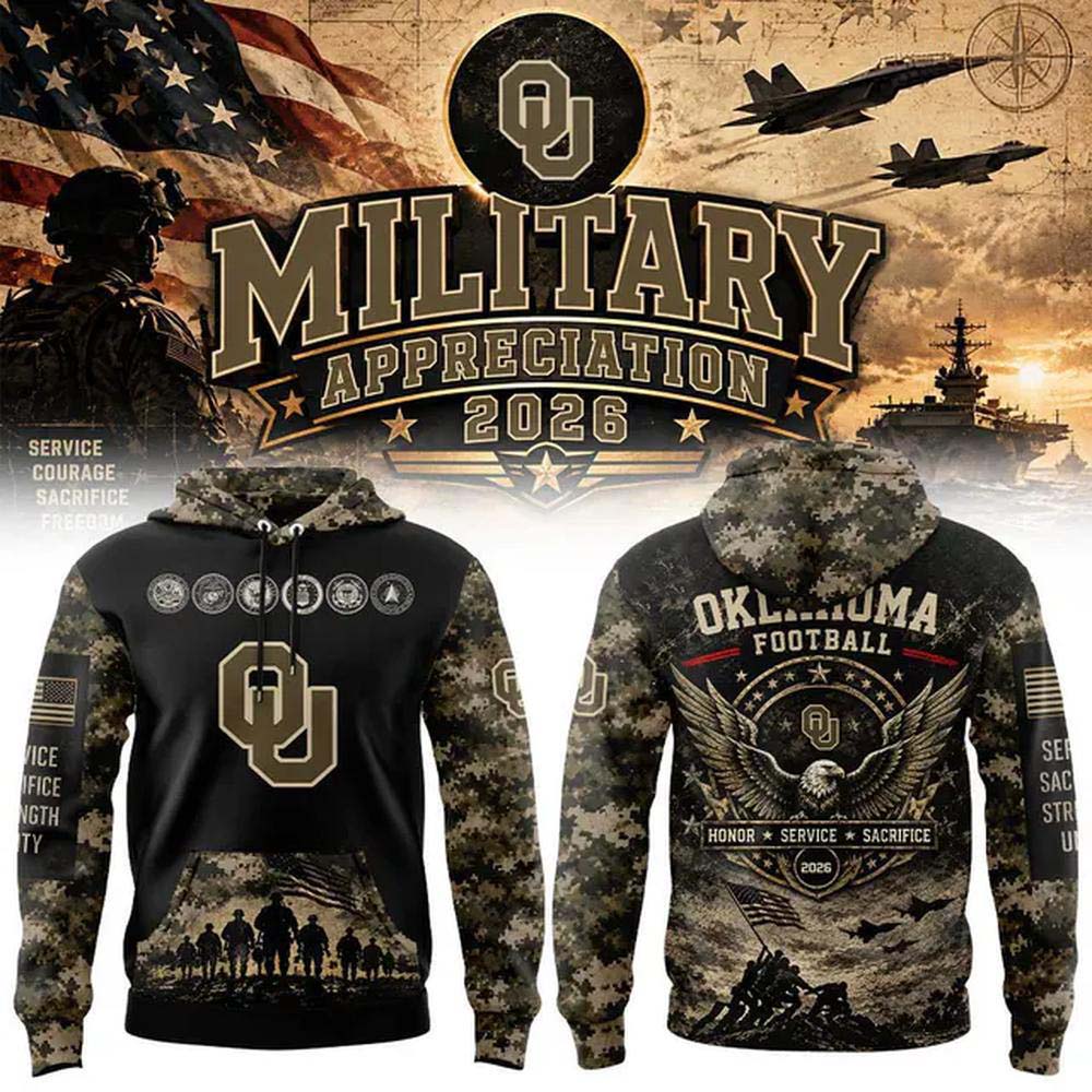 Oklahoma Sooners Military Appreciation 2026 Pullover Hoodie