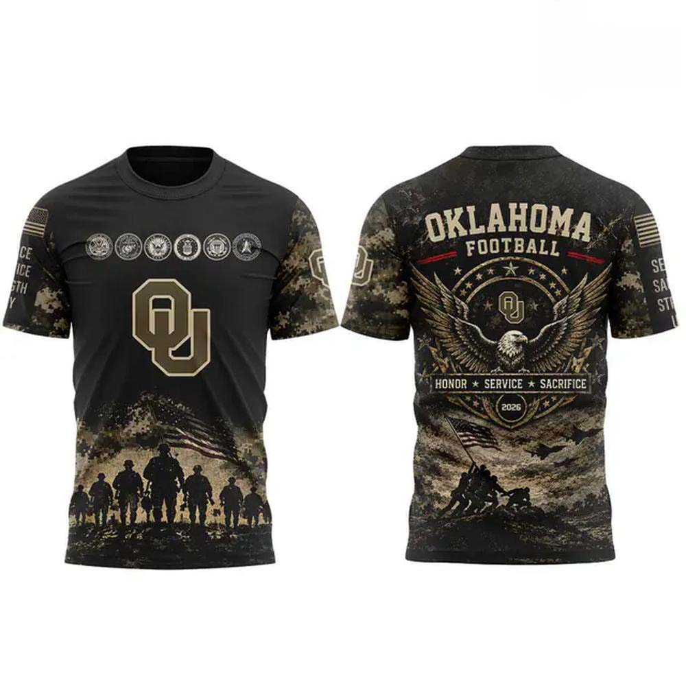 Oklahoma Sooners Military Appreciation 2026 Short Sleeve TShirt - Image 2