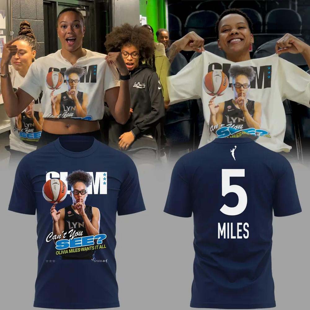 Olivia Miles Minnesota Lynx Cant You See Slam Navy Blue T Shirt - Best Gift for Fans
