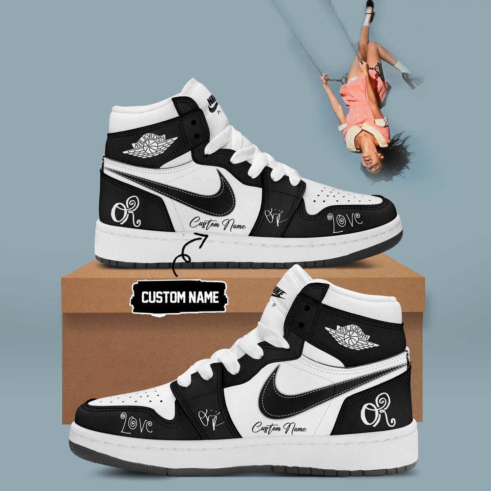 Olivia Rodrigo 2026 Tour Black White Air Jordan 1 Sneakers - Gift Idea for Fans