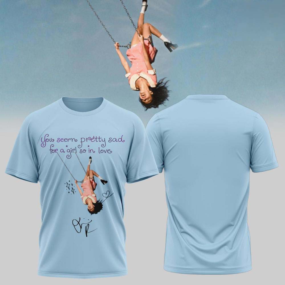 Olivia Rodrigo You Seem Pretty Sad Tour 2026 Light Blue Graphic T Shirt - Gift Idea for Fans