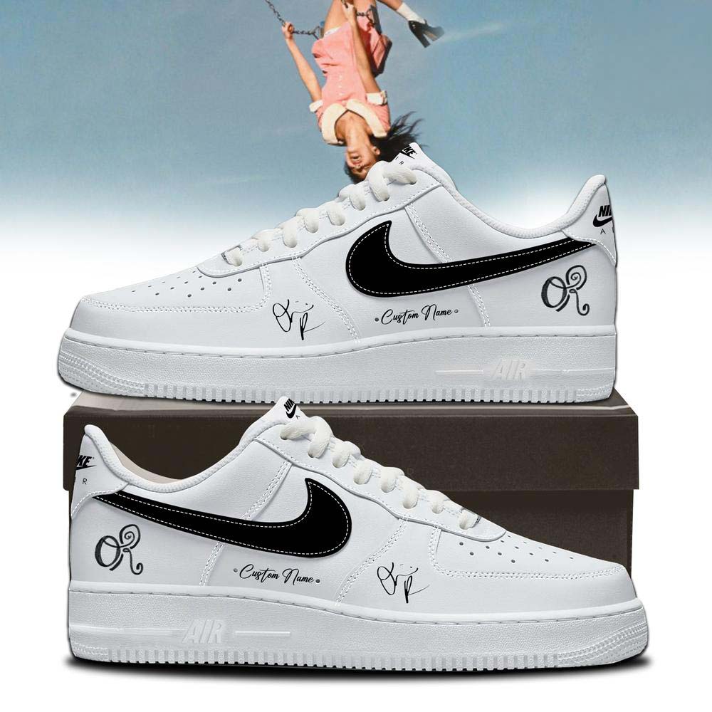 Olivia Rodrigo You Seem Pretty Sad White Black Custom Air Force 1 Sneakers - Best Gift for Fans