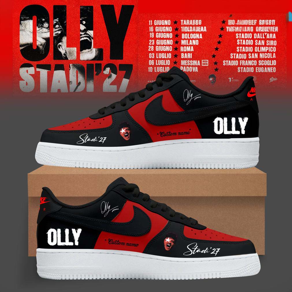 Black Red Air Force 1 Sneakers Olly Stadi 27