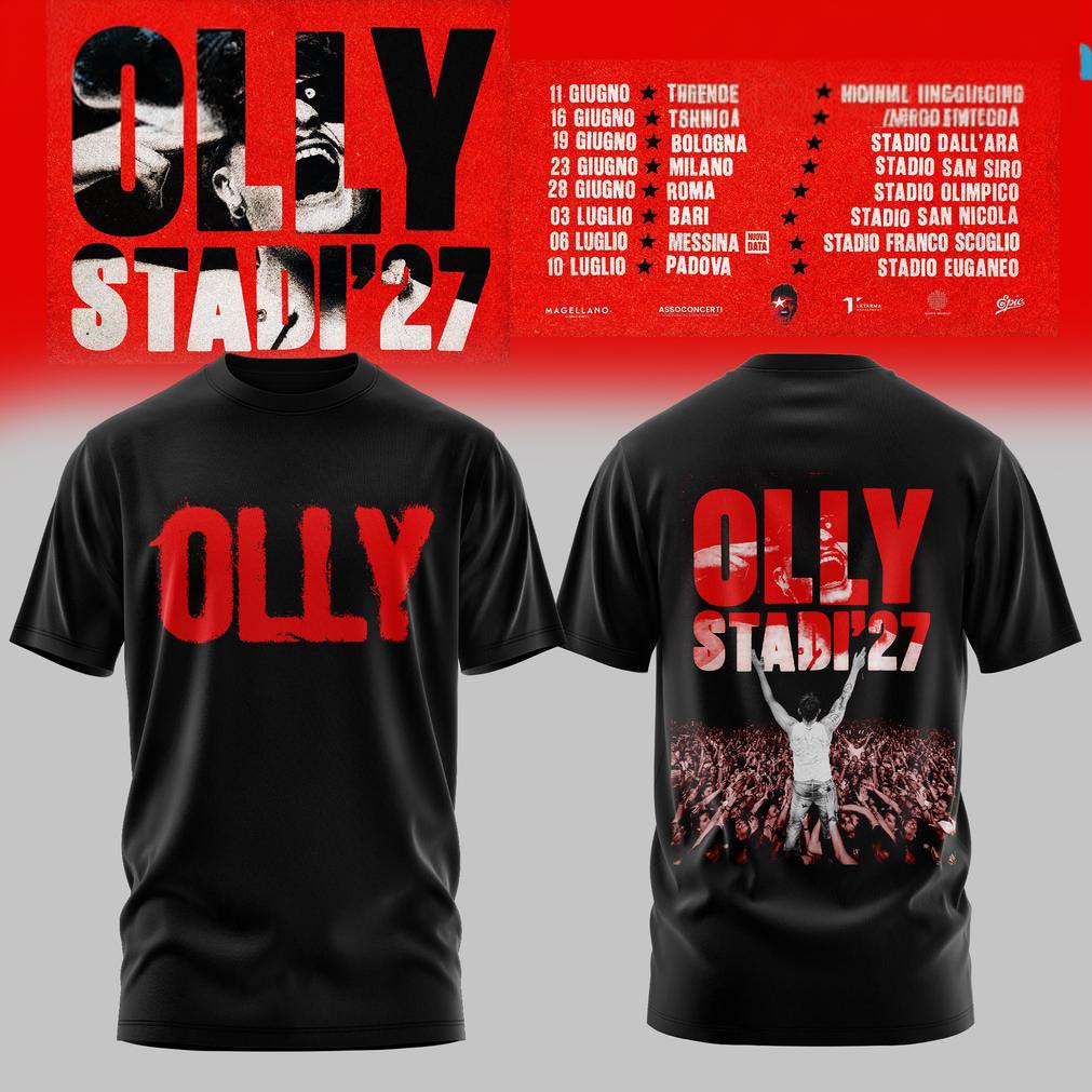 Black and Red Olly Stadi 27 Graphic T-Shirt