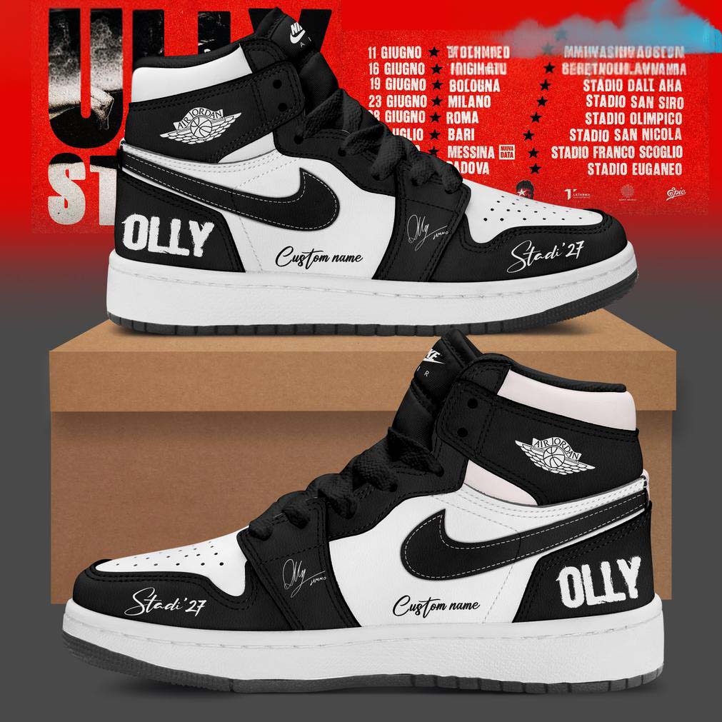 Air Jordan 1 Sneakers Black White Olly Stadi
