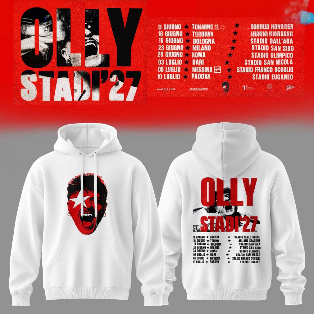 Olly Stadi 27 Graphic Hoodie White and Red
