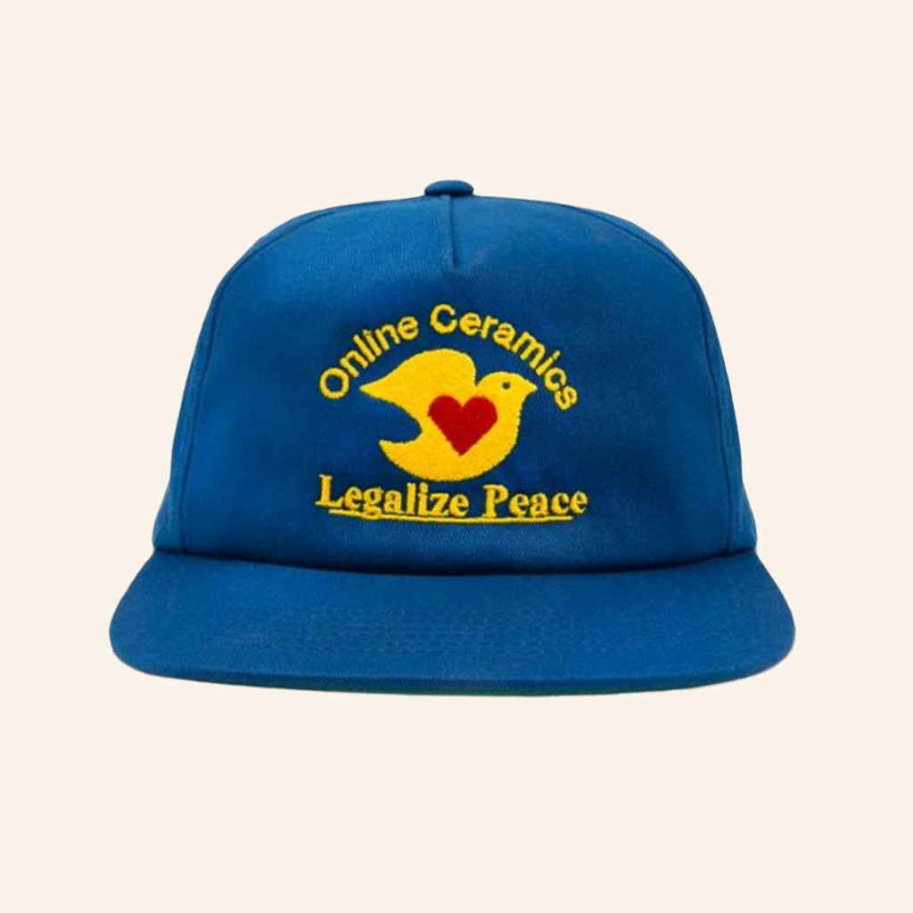 Online Ceramics Merch Embroidered Legalize Peace Blue Snapback Hat Presents For Boyfriend