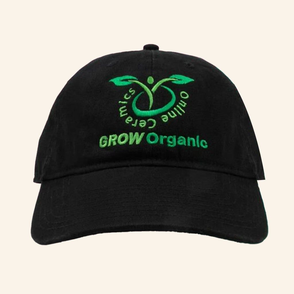 Online Ceramics Merch Grow Organic Black Embroidered Hat Gifts For Father