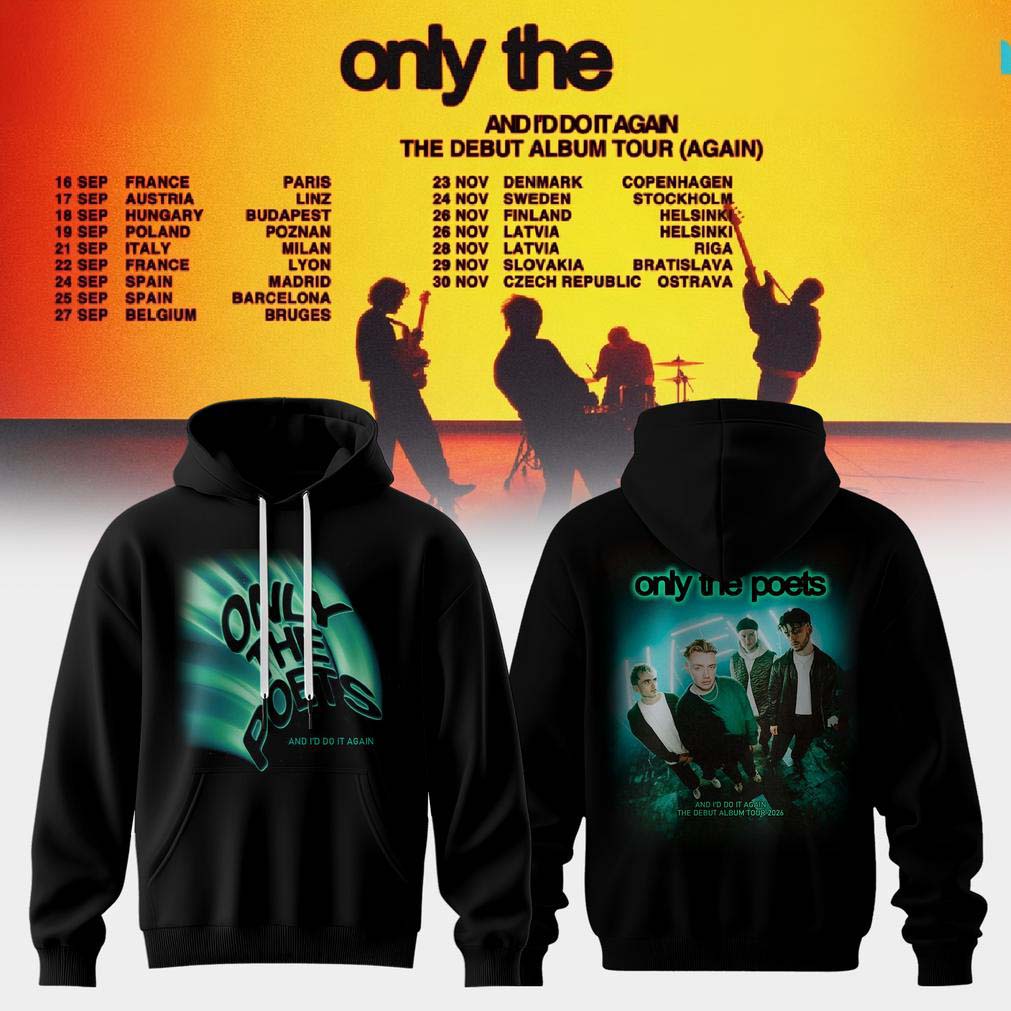 Only The Poets Black and Teal Music Hoodie