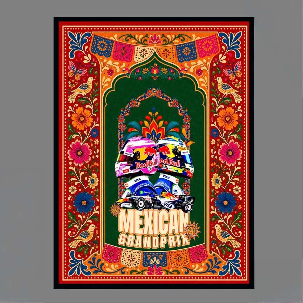 Oracle Red Bull Racing Visa Cash App RB Mexican Grand Prix Formula 1 Graphic Poster