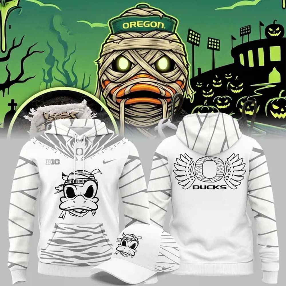 Oregon Ducks Mummy Duck 2026 White Hoodie