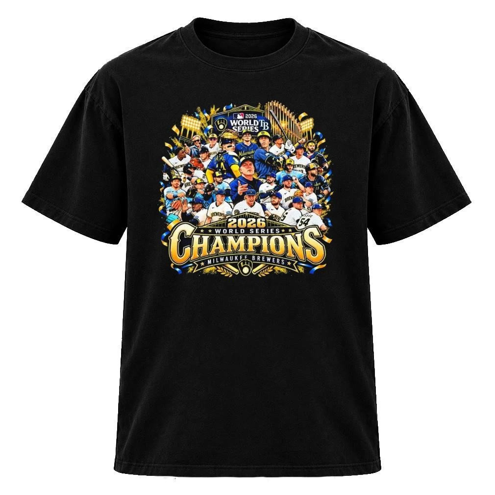 Original Milwaukee Brewers 2026 World Series Champions Team Celebration Collage TShirt