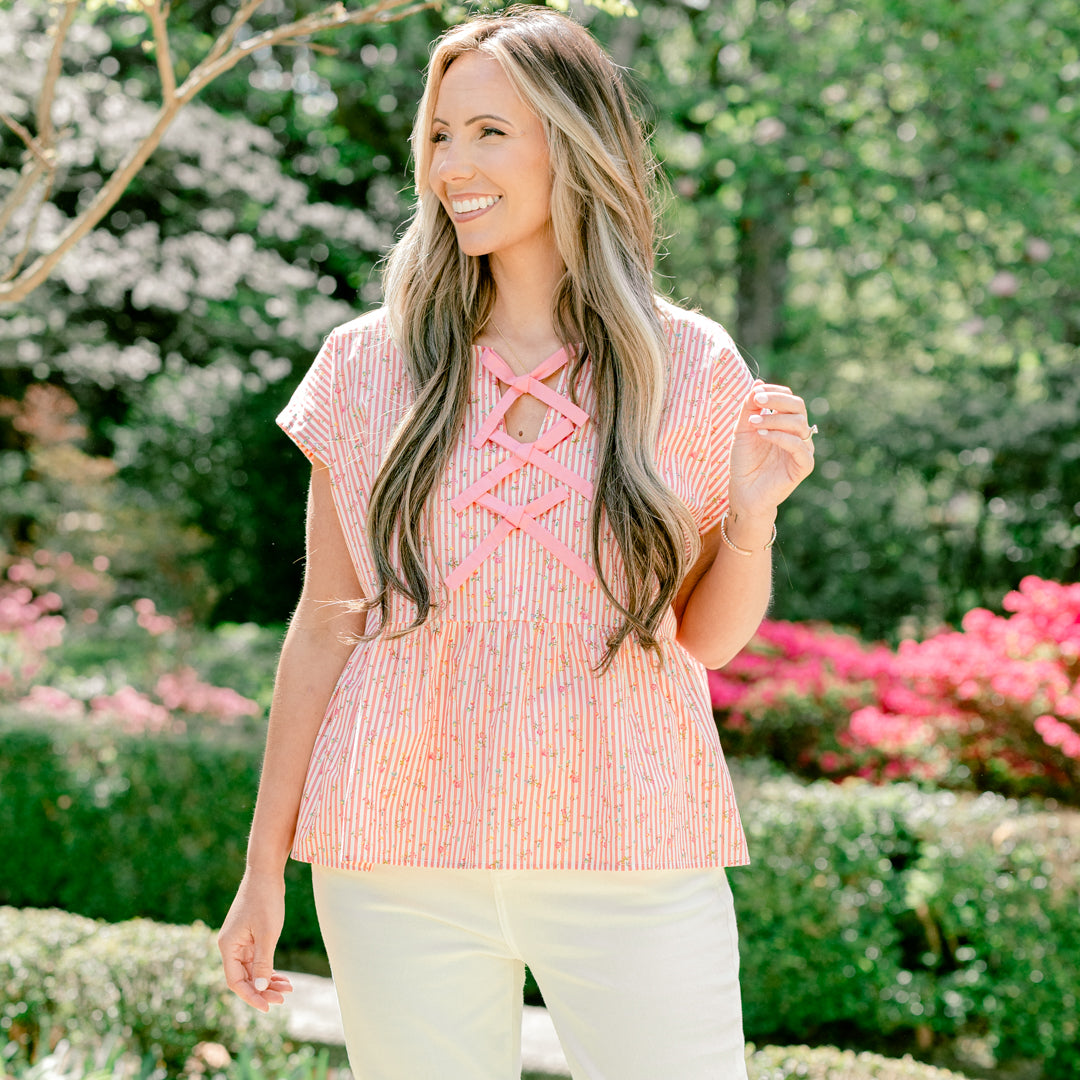 Over The Water Top, Pink Stripe 7 Over The Water Top, Pink Stripe - Image 7