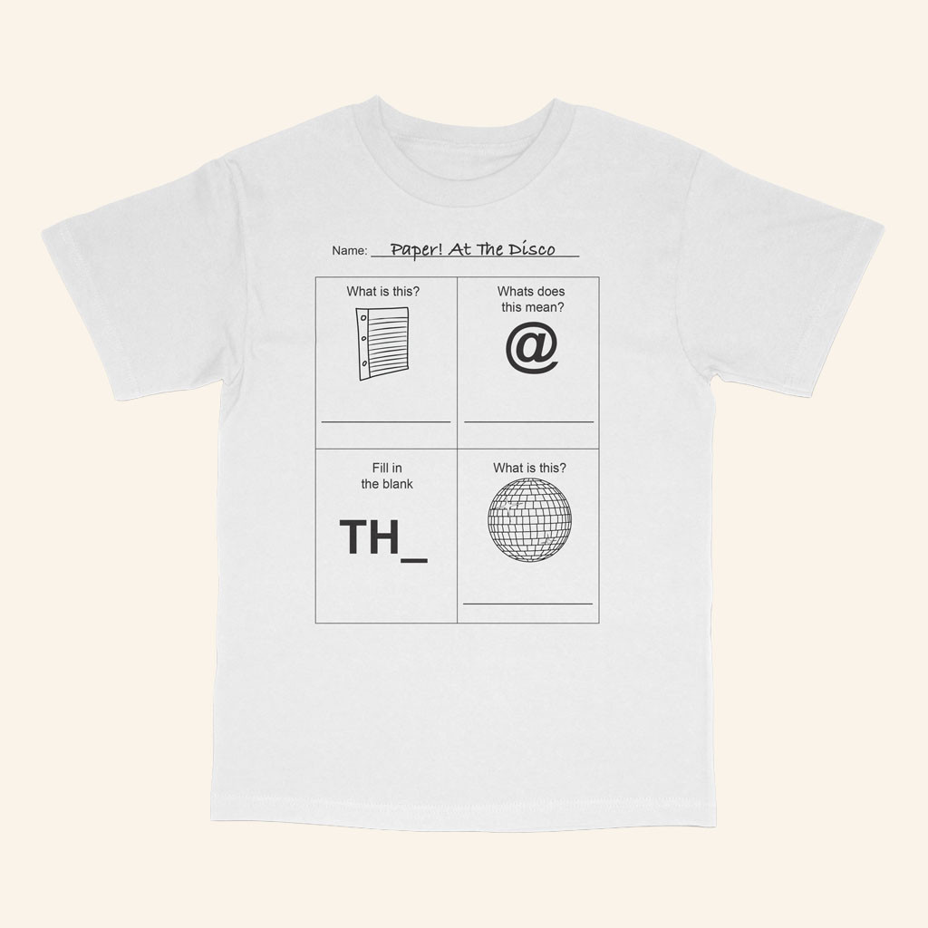 Paper At The Disco Merch 2026 WorksheetTShirtBest Gifts For Husband