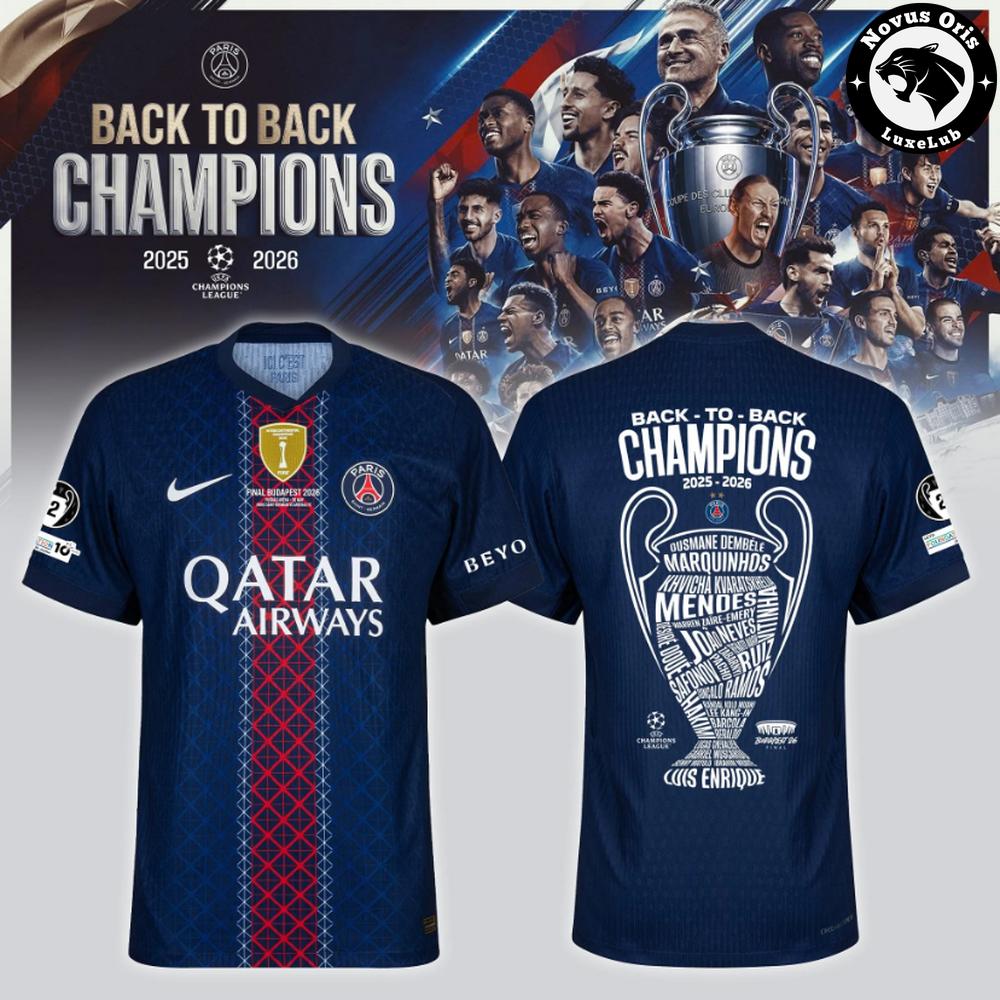 Paris Saint Germain 2026 Champions League Back To Back Winners Jersey 1 - Unicasport Paris Saint Germain 2026 Champions League Back To Back Winners Jersey
