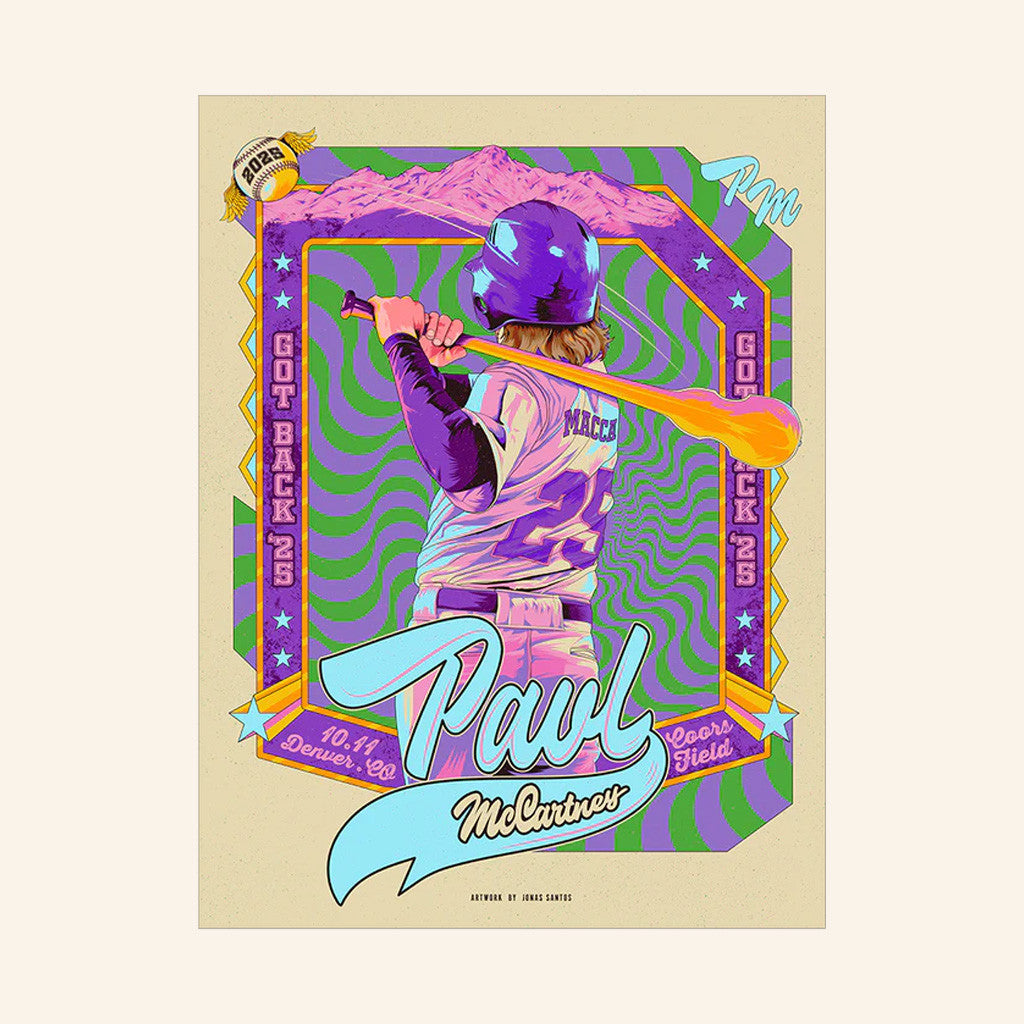 Paul McCartney Tour Merch Got Back 2025 Denver Event Poster For Fan Living Room Decor