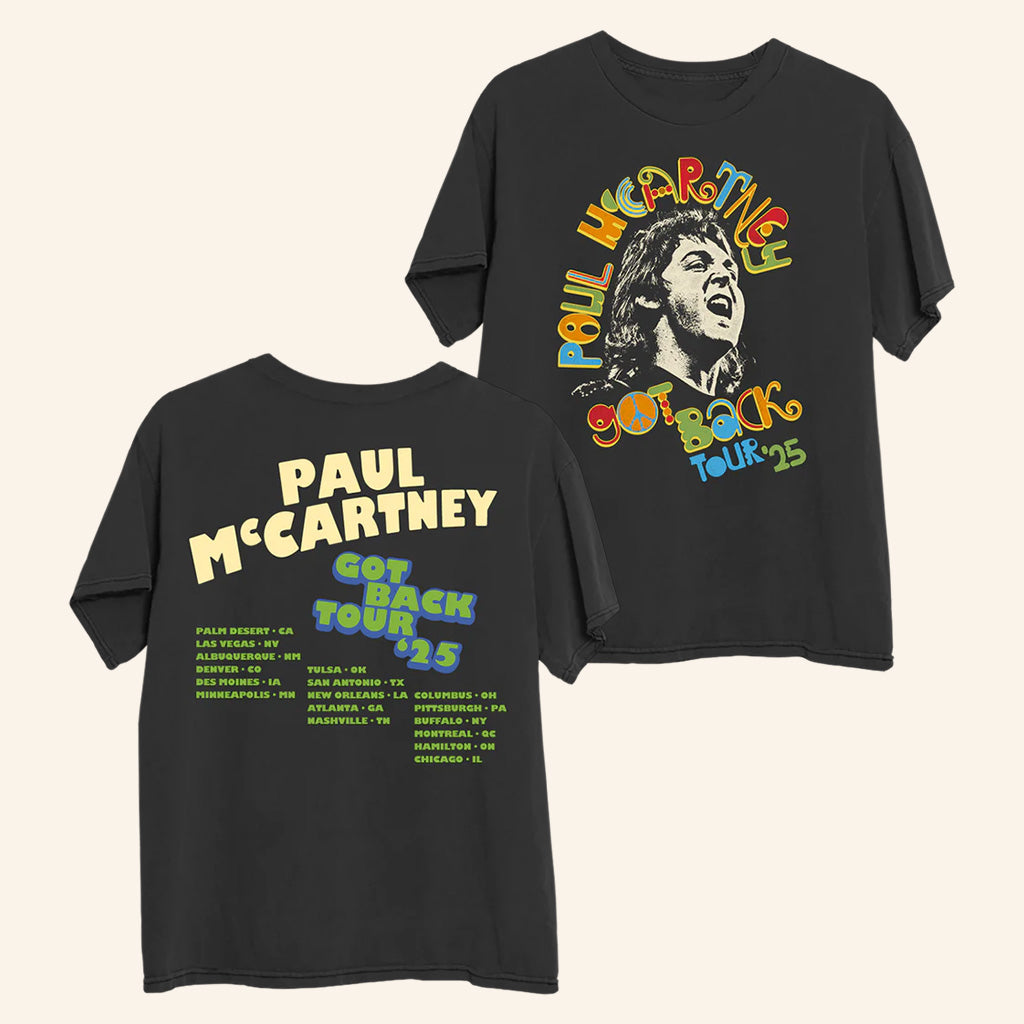 Paul McCartney Tour Merch Got Back 2025 Peace T-Shirt Christmas Gifts For Music Fans