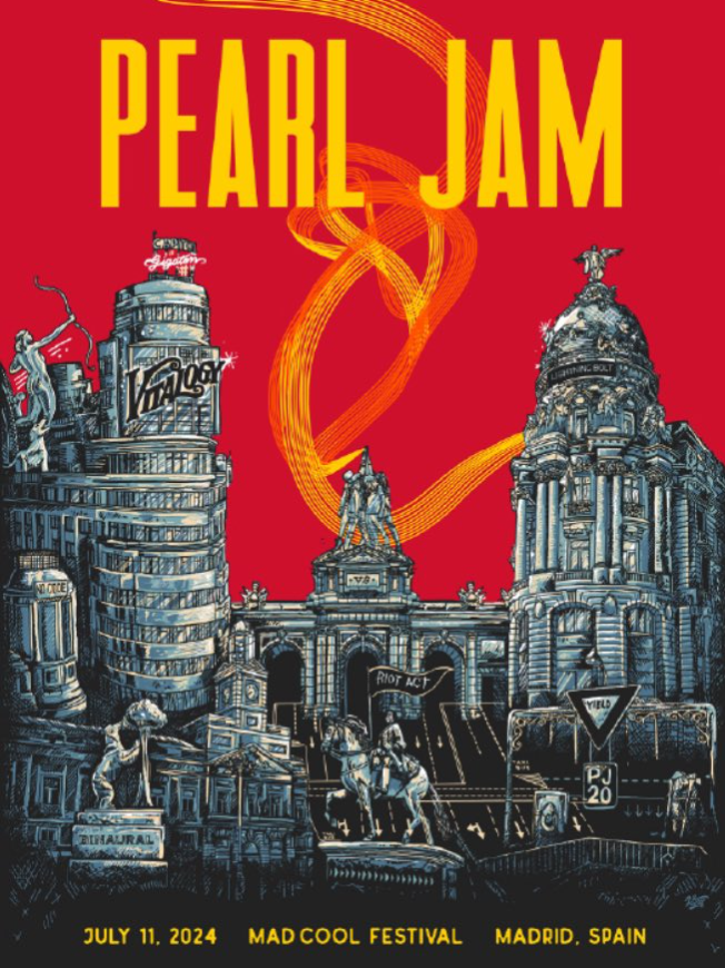 pearl jam july 11 2024 madrid spain poster p6G1v - merchtourboutique