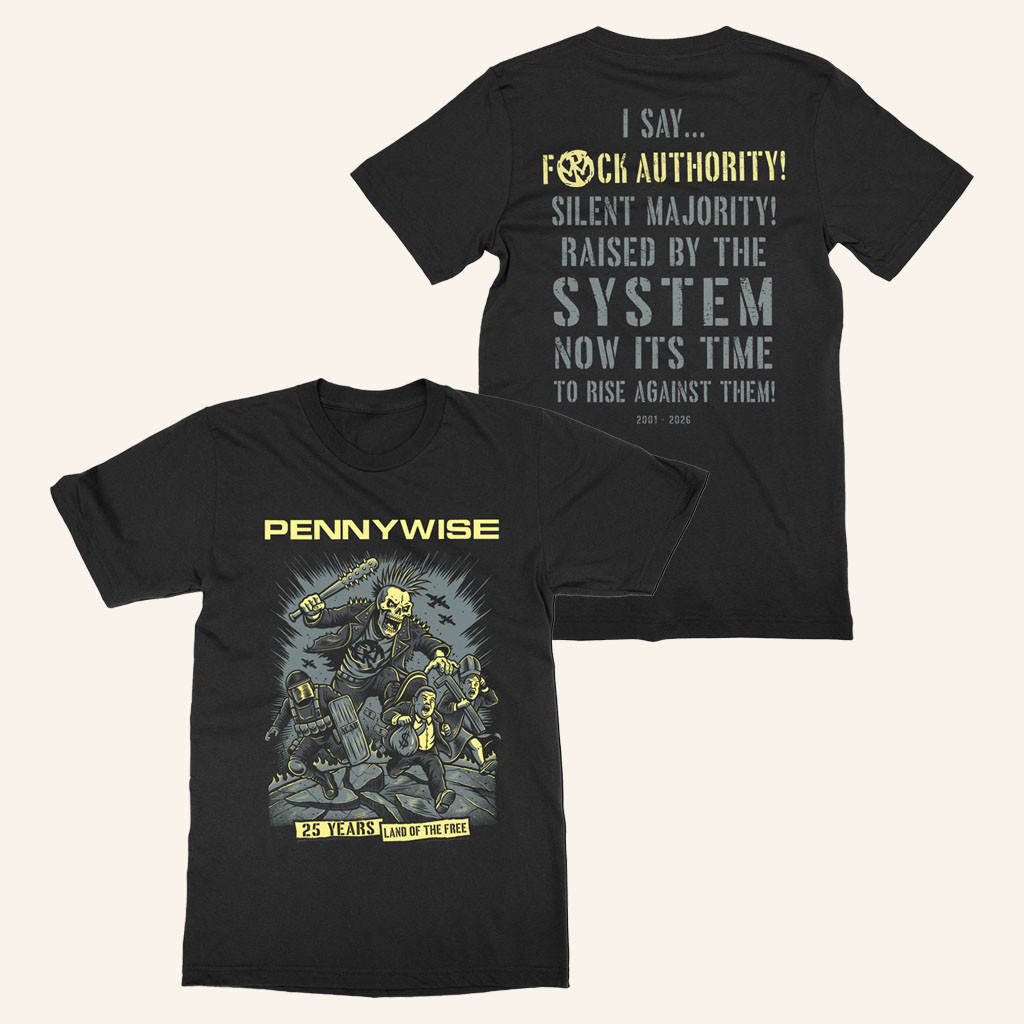 Pennywise Merch 2026 Land Of The Free 25yr AnniversaryTShirtPresent For Rock Fans