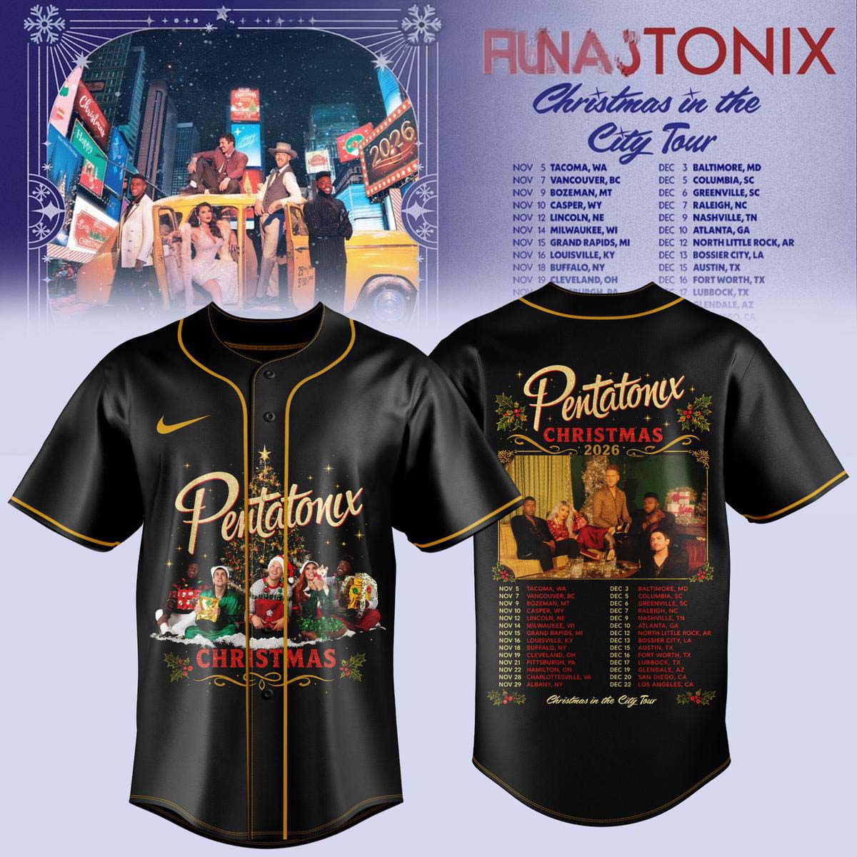 Pentatonix 2026 Christmas In The City Tour Jersey 1 - Unicasport Pentatonix 2026 Christmas In The City Tour Jersey