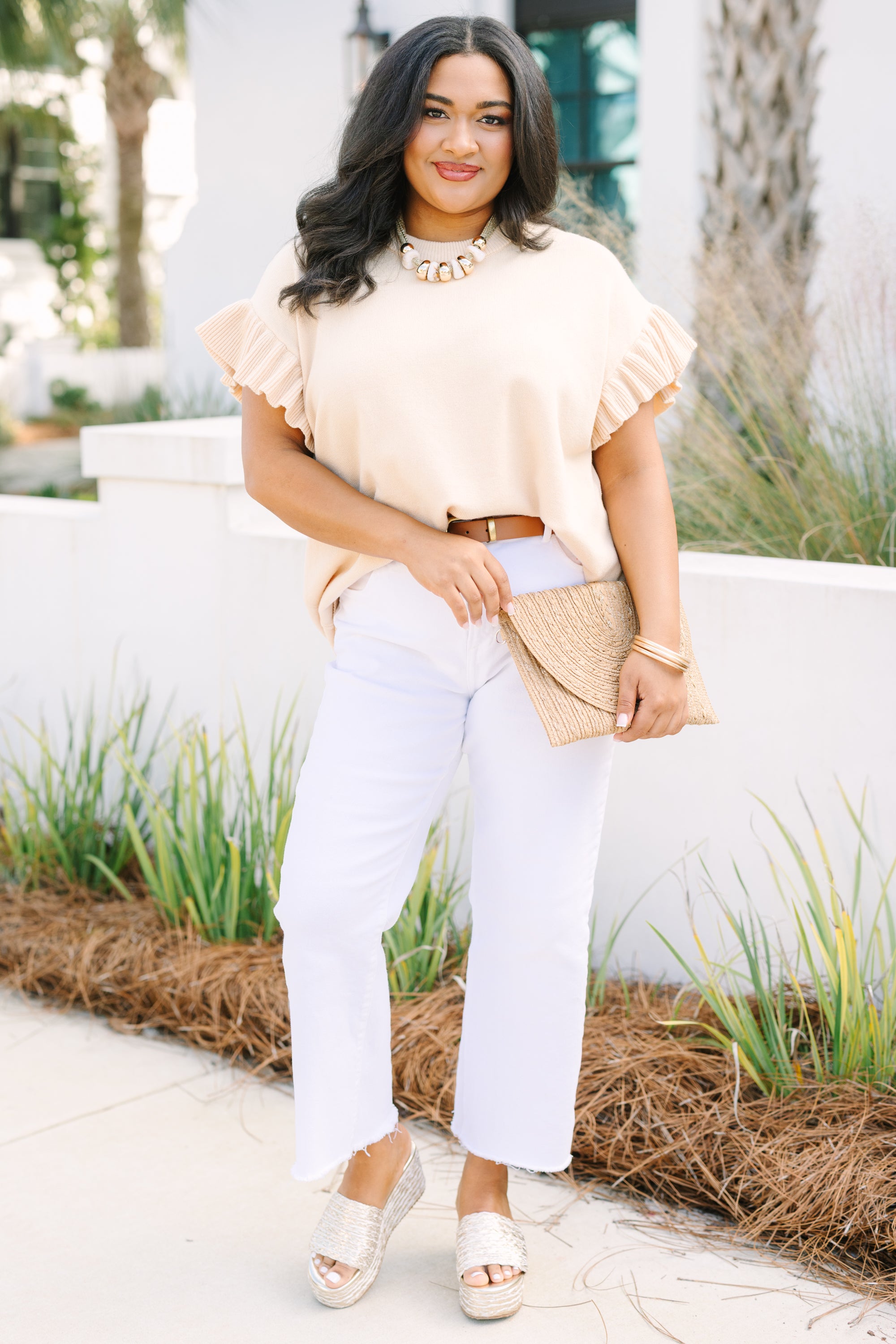 Perfectly You Sweater, Taupe 3 Perfectly You Sweater, Taupe - Image 3