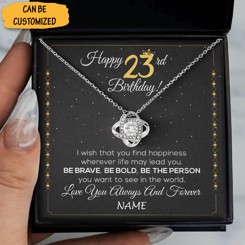 Personalized Happy 23Rd Birthday Necklace Silver Love Knot Necklace 23Rd Birthday Gift Ideas For Her 1 Personalized Happy 23Rd Birthday Necklace Silver Love Knot Necklace 23Rd Birthday Gift Ideas For Her