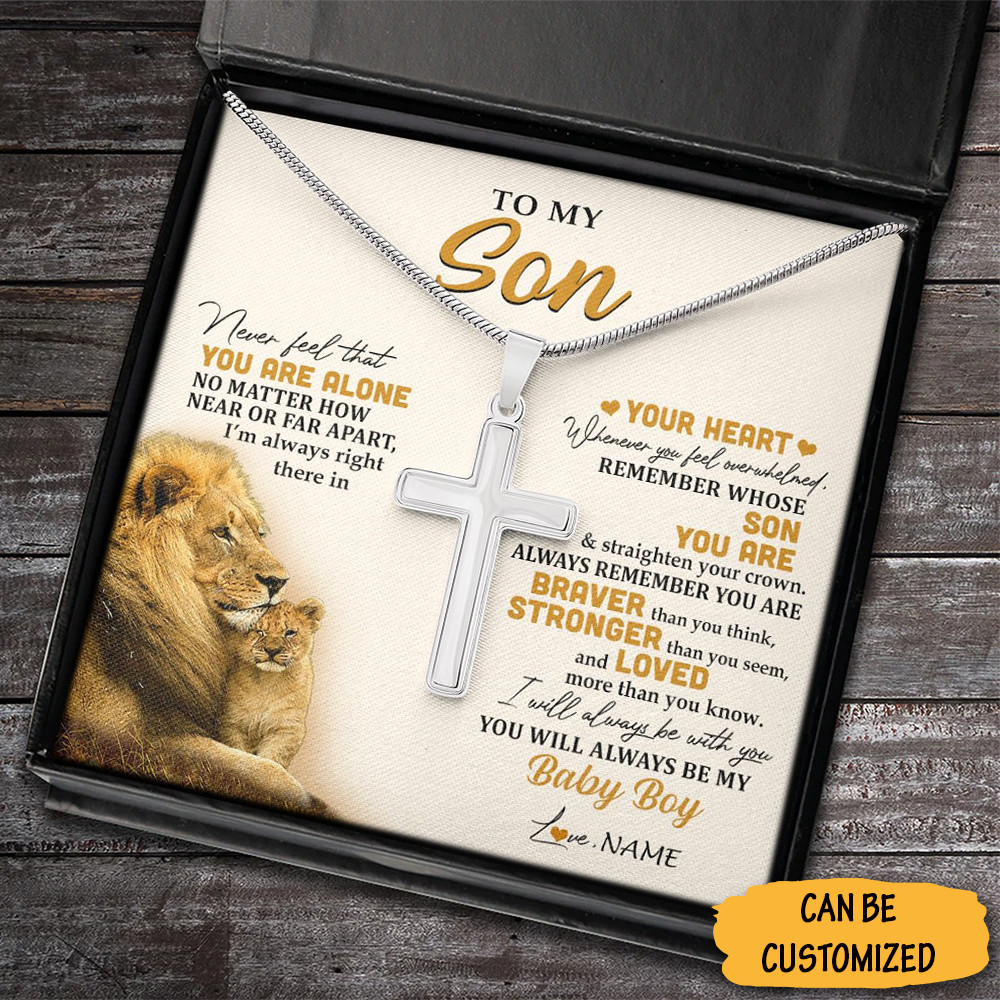Personalized Lion To My Son Cross Necklace Christian Cross Necklace Chain Father And Son Experience Gifts 1 Personalized Lion To My Son Cross Necklace Christian Cross Necklace Chain Father And Son Experience Gifts