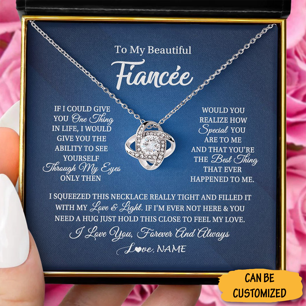Personalized My Beautiful Fiancee Necklace Knot Sterling Silver Necklace Box Great Gifts For Fiancee 1 1 Personalized My Beautiful Fiancee Necklace Knot Sterling Silver Necklace Box Great Gifts For Fiancee 1